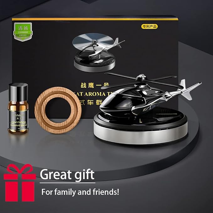 Car Air Freshener, Helicopter Solar Energy Rotating Aromatherapy Aviation Al - Image 6