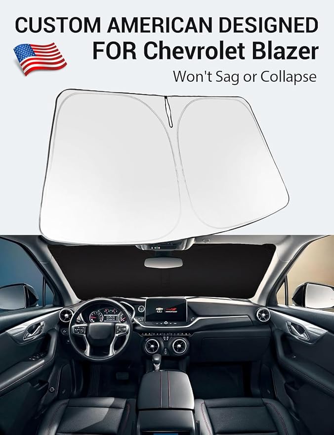 Proadsy Windshield Sun Shade for Chevrolet Blazer 2019–2025 2026 Foldable Front - Image 2