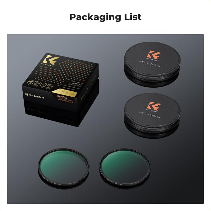 K&F CONCEPT 58mm Black Diffusion 1/4 & 1/8 Lens Filter Kit, Mist Cinematic - Image 8