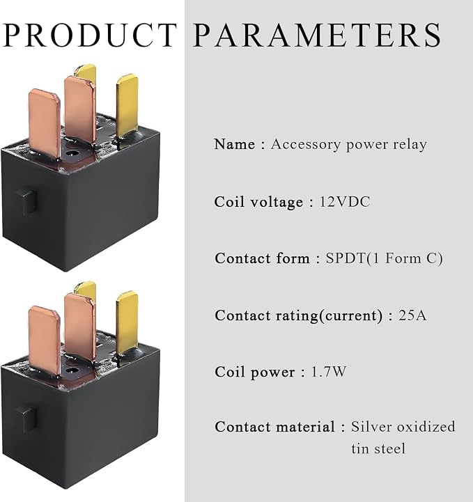 Yourkar 4 PCS Car AC Relay, G8HL-H71-12VDC 4 Pins AC and Starter Relays - Image 3