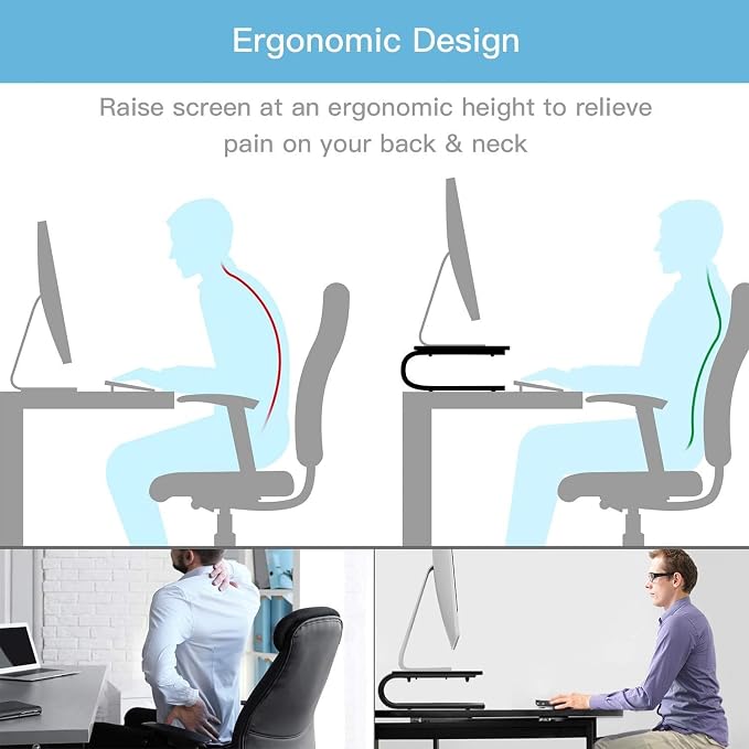 HUANUO Monitor Stand Riser for Desk, Laptop Stand, Laptop Shelf w/Vented Metal - Image 7