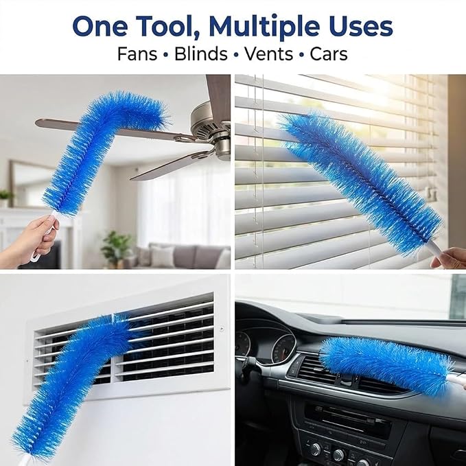 Bendable Microfiber Head, Reusable Dust Remover, Fan Cleaning Brush Washable - Image 6