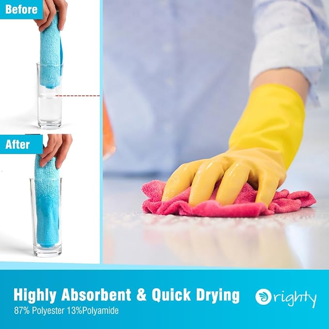 Orighty Microfiber Cleaning Cloths, 150 Pack Microfiber Towels Bulk, Ultra-Soft - Image 3