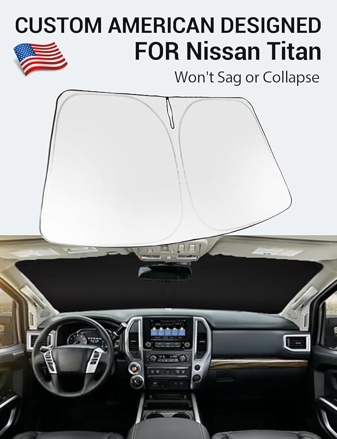 Proadsy 2026 Upgrade Windshield Sun Shade Custom Fit 2020-2024 Nissan Titan - Image 2