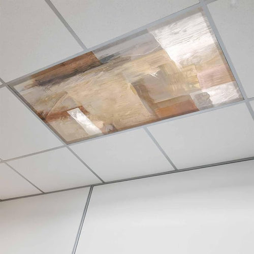 1 Pack Abstract Paint Art Fluorescent Light Covers Retro Brown Scratch Texture by Unknown