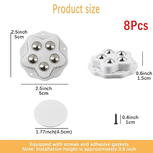 Geesatis Self Adhesive Caster Wheels, Sticky Pulley - Image 2