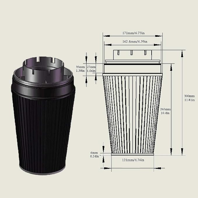 4 inch Cold Air Intake Black Tube + Heat Shield - Image 4
