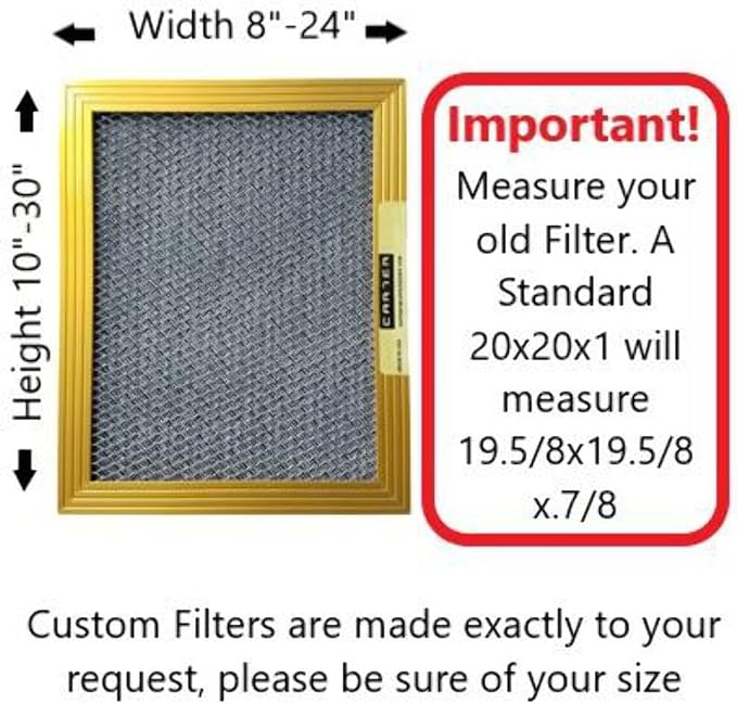 CARTER | Gold | MERV 8 | HVAC & Furnace Filter | Washable Electrostatic - Image 3