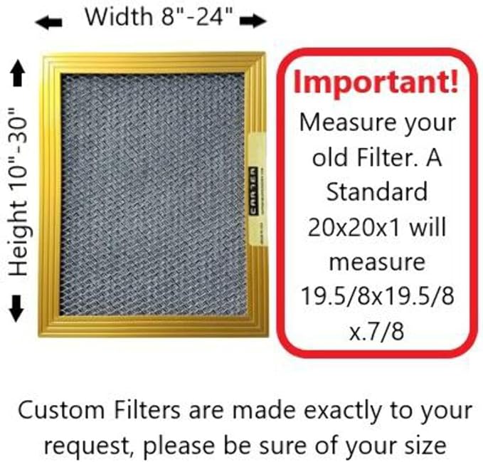 CARTER | Gold | MERV 8 | HVAC & Furnace Filter | Washable Electrostatic) - Image 3