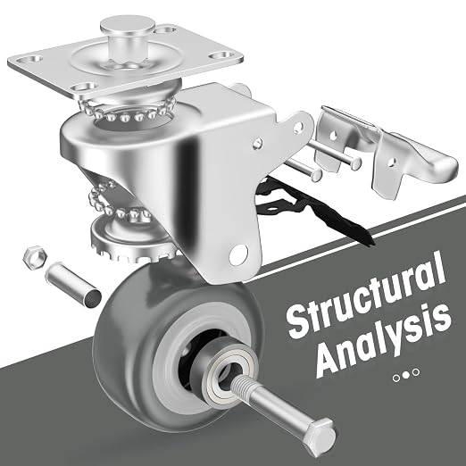 2" Swivel Plate Casters with Brake - Image 3
