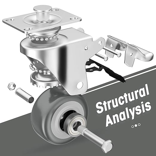 2" Swivel Plate Casters with Brake - Image 3