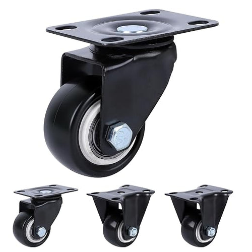 1.5 Inch Fixed and Swivel Casters Set of 4 by Unknown