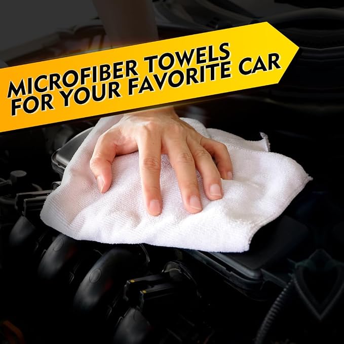 HOMEXCEL White Microfiber Cleaning Cloth 50 Pack, 12.5 x 12.5 inch Microfiber - Image 3