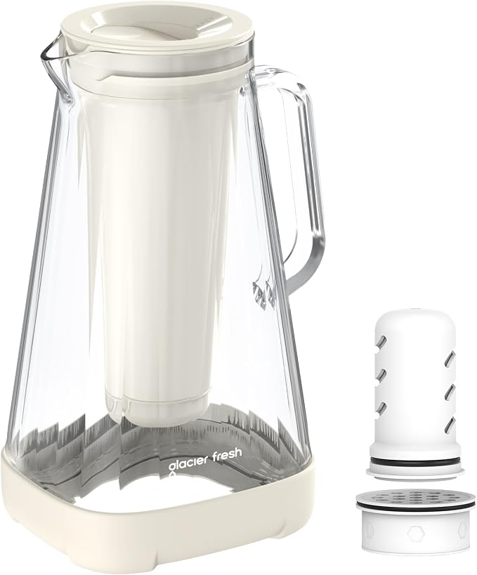 GLACIER FRESH 10 Cup Purela Glass Water Pitcher by GLACIERFRESH