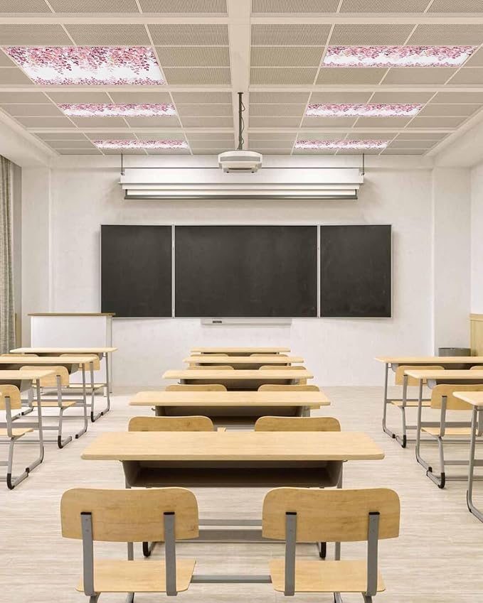 2 Pack Fluorescent Light Cover for Classroom Ceiling Light, Berry Branch Plant - Image 4
