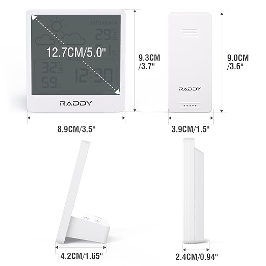 Raddy WF-50T Indoor Outdoor Thermometer Hygrometer Wireless Weather Station - Image 9