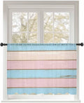 Sheer Curtains 45 Inch Length, Farmhouse Country Shabby Striped Privacy Voile by Unknown