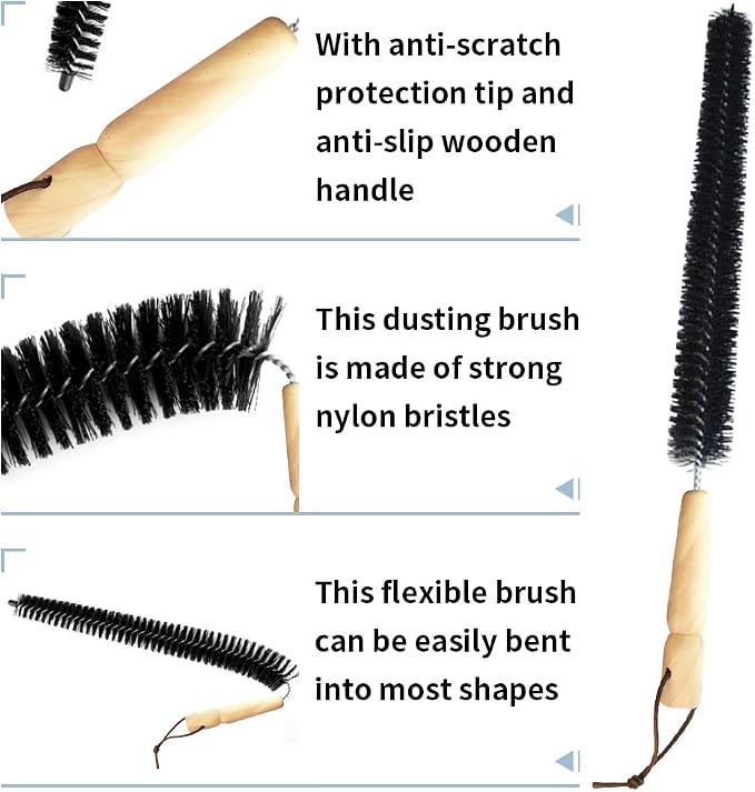 2Pcs Dryer Vent Cleaner Kit, 16 inch Dryer Lint Brush, Refrigerator Long Coil - Image 4