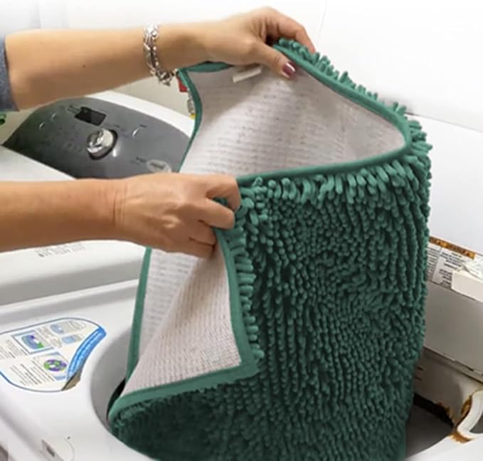 Muddy Mat® | Super Absorbent Door Mat Indoor, Microfiber Quick Dry Chenille Entryway Rug, Non-Slip Front Door Mat, Indoor Mats for Entryway, Machine Washable Pet Rug, Seafoam Green 24" x 120"