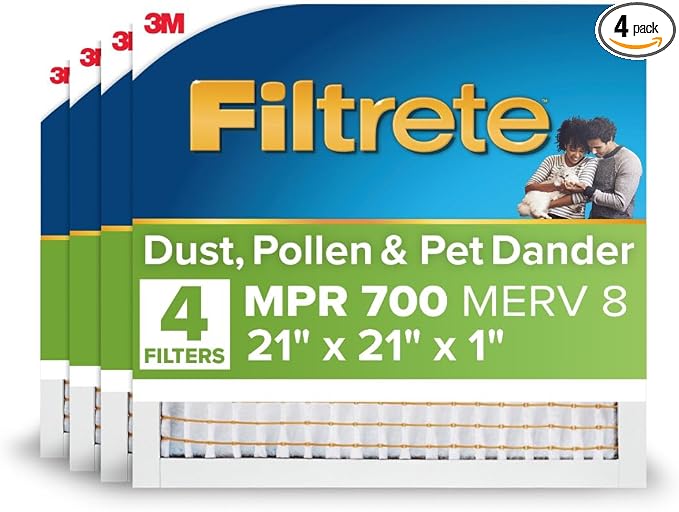 Filtrete 21x21x1 AC Furnace Air Filter, MPR 700, MERV 8, Tough on Pollen by Unknown