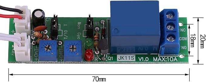 DC 5V 12V 24V Relay Module, Adjustable Cycle Timer, Delay On/Off Relay Module - Image 7