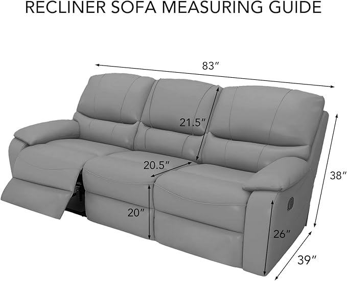 PureFit Super Stretch 3 Seats Recliner Chair Sofa Couch Cover with Pocket – Non Slip Soft Sofa Slipcover, Washable Spandex Reclining Furniture Protector for Kids, Pets (Recliner Sofa, Black)