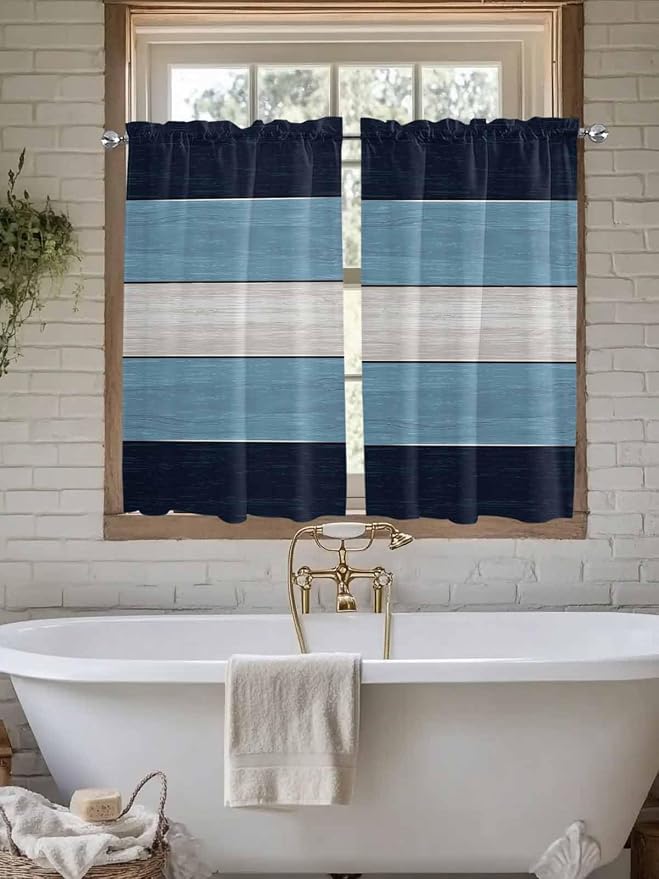 Vintage Country Woodcuts Window Valance Curtains, 2 Panel - Image 5