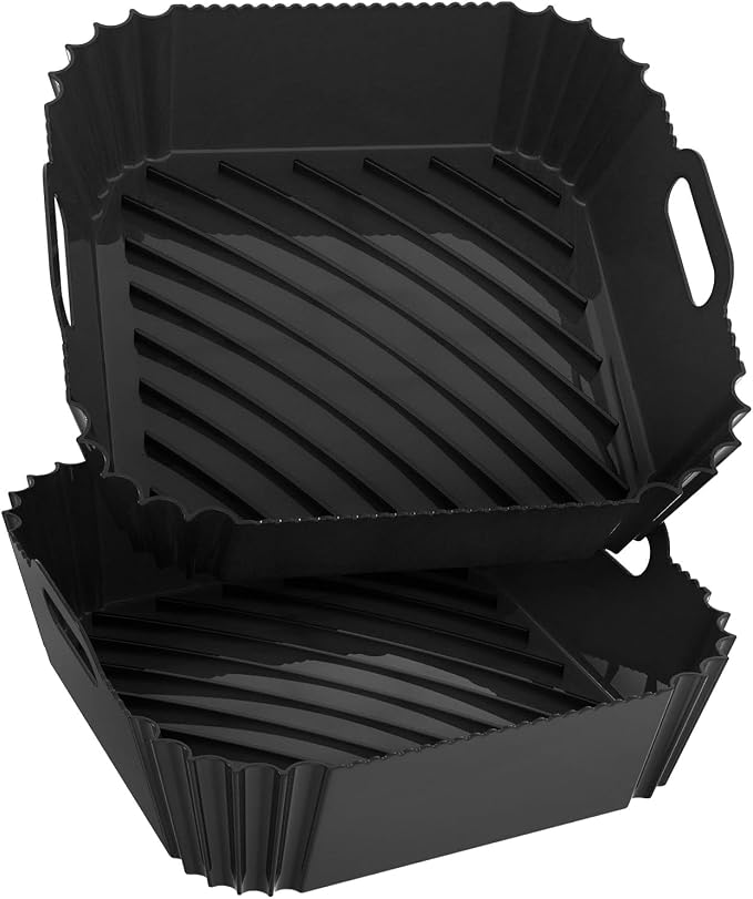 Large Silicone Air Fryer Liners Square 5-9 QT, 7.9 Inch Airfryer Liners by SeropyDirect