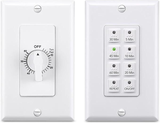 BN-LINK 60-Minute in-Wall Spring Wound Countdown Timer Switch by BN-LINK
