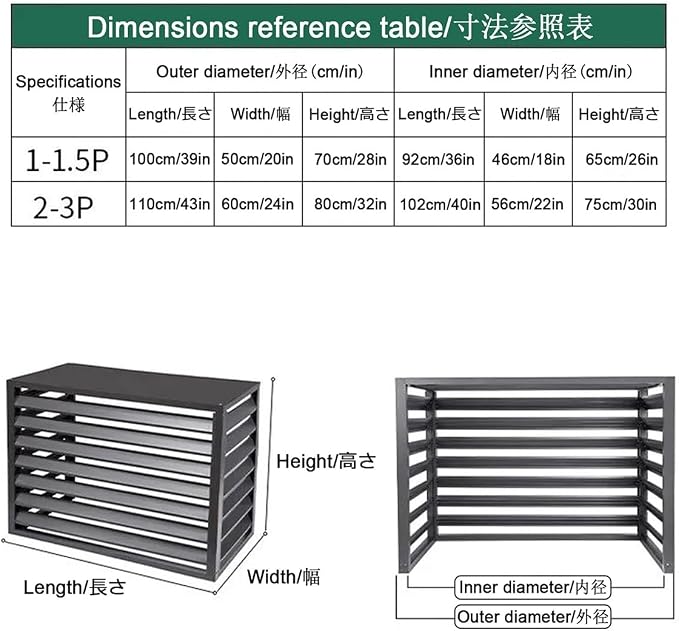 Aluminum Air Conditioner Fence Set of 2, Louvered Outdoor AC Unit Cover - Image 2
