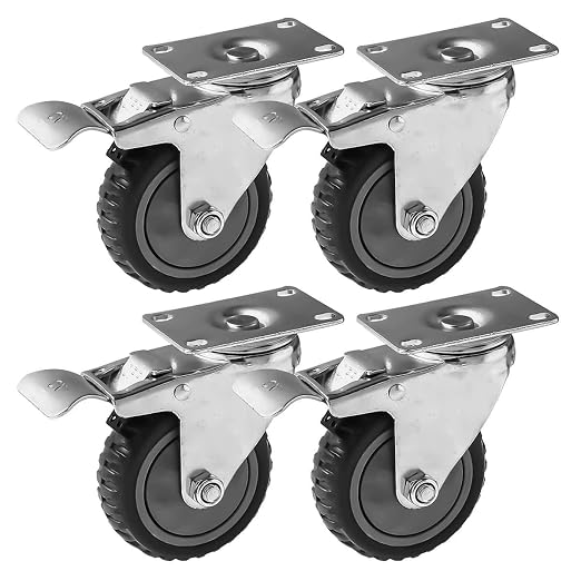 FactorDuty 4 Pack 4" Heavy Duty All Terrain Caster Wheel 360 Degree Dual by FactorDuty
