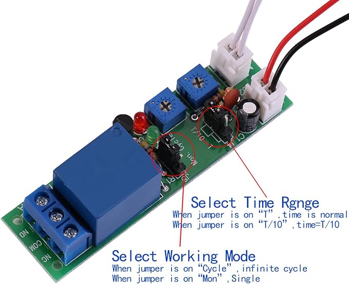 DC 5V 12V 24V Relay Module, Adjustable Cycle Timer, Delay On/Off Relay Module - Image 3