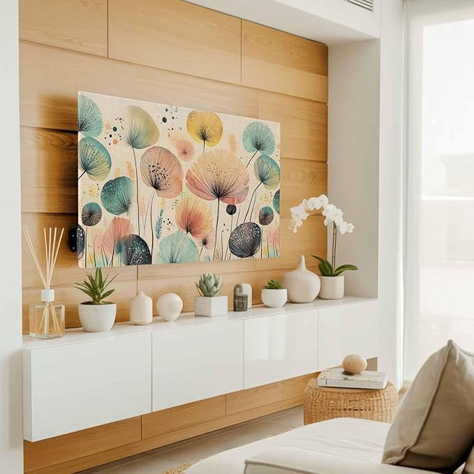 Colorful Dandelion Abstract Flower Indoor TV Cover, Elastic TV Screen Protector - Image 2