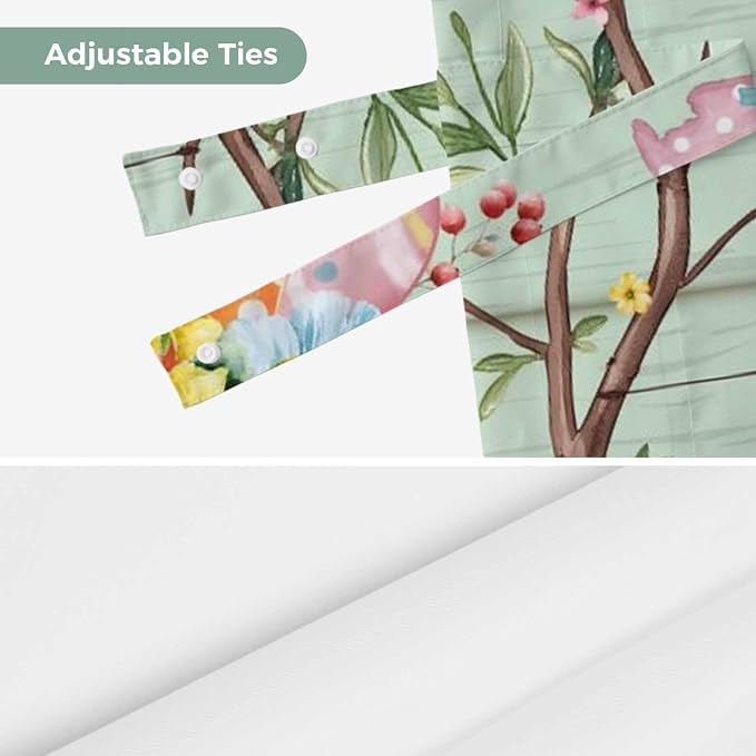 Easter Tie Up Valance Curtains for Windows, Kitchen Curtains Window Shades - Image 7