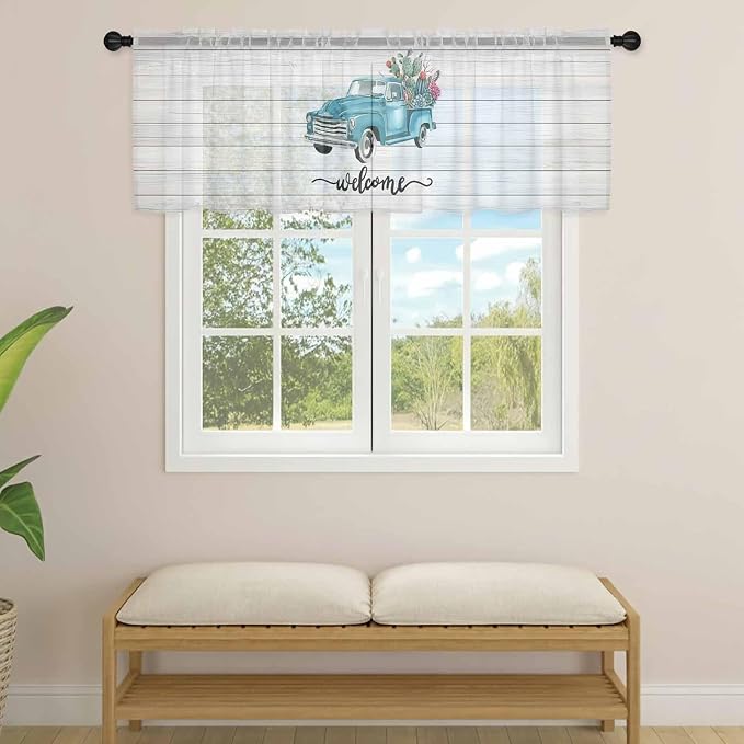 Welcome Sheer Valance Curtains, Summer Car - Image 4