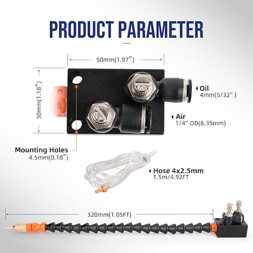 1/4" CNC Coolant Nozzle Mister for Milling Machine, Mist Coolant System for - Image 2