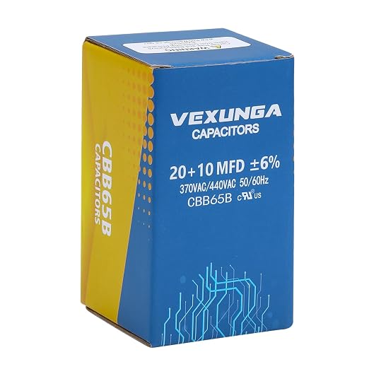 VEXUNGA 20/10 uF 20+10 MFD 370VAC or 440VAC Dual Run Start Round A/C Capacitor - Image 5