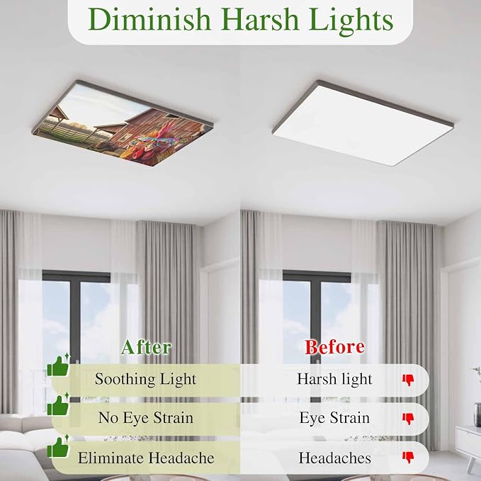 2x4 ft Fluorescent Light Cover for Ceiling Farm Funny Chicken Magnetic Light - Image 6