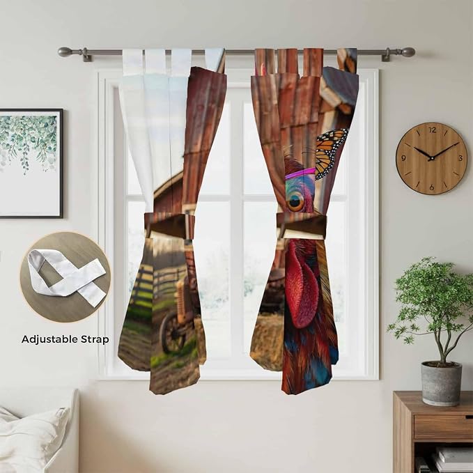 Farm Rooster Living Room Curtains 84 Inch Length, Window Curtains Tab Top - Image 5