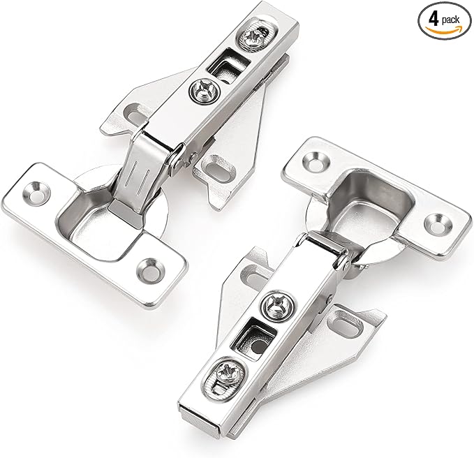 Probrico Soft Opening Kitchen Cabinet Hinges 2 Pairs, Brushed Satin Nickel Face by Probrico
