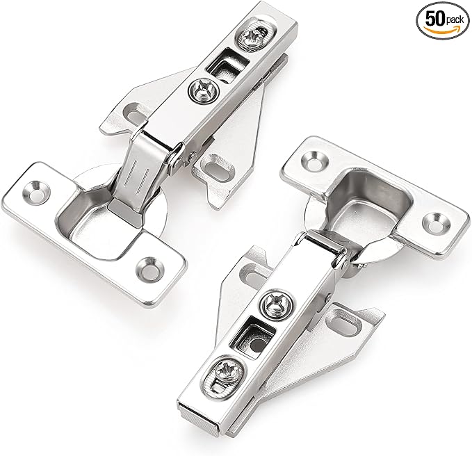 Probrico Soft Opening Kitchen Cabinet Hinges 50 Pairs, Satin Nickel Face Frame by Probrico