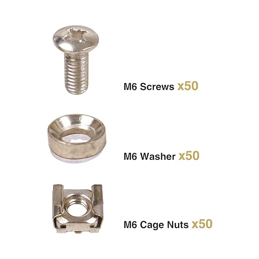 Sound Town M6 Rack Screws and Cage Nuts, 50 Sets, - Image 2