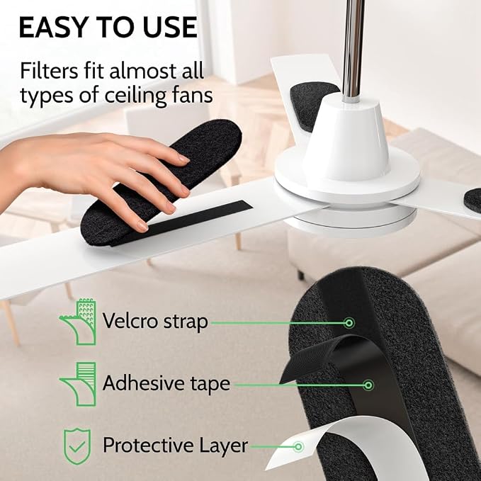 Ceiling Fan Filters for Blades 5-Pack Set Air Filters - Image 6