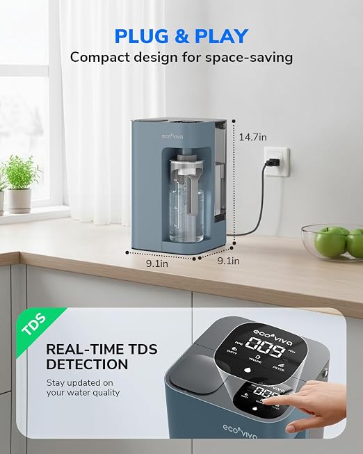 Ecoviva Mate 3 Countertop Reverse Osmosis Water Filter, 8-Stage RO Water - Image 2