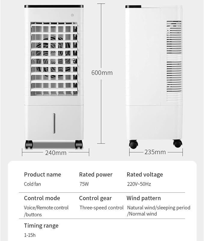 Portable Air Conditioners 9L Evaporative Air Cooler LED Display Windowless - Image 7