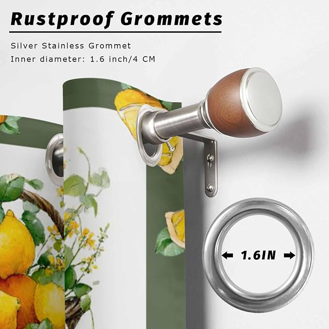 Lemon Outdoor Curtains for Patio Lemons Baskets Summer Tropical Plant - Image 2