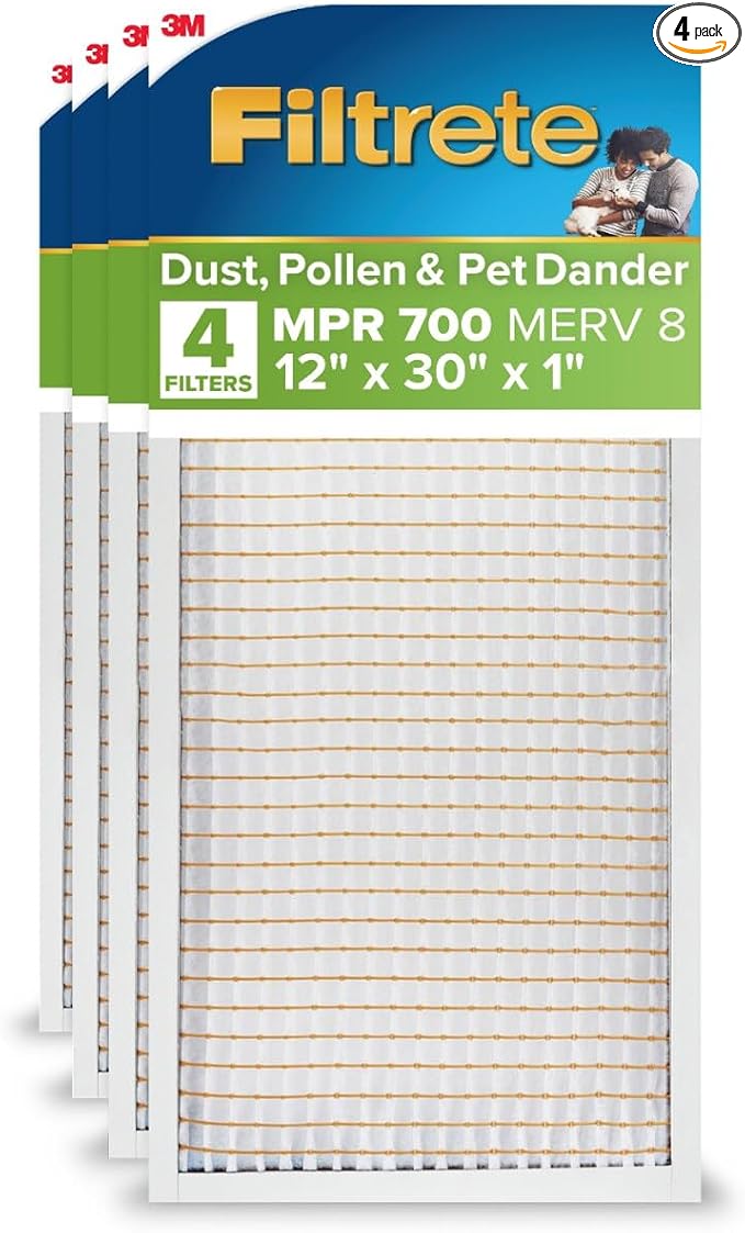 Filtrete 12x30x1 AC Furnace Air Filter, MPR 700, MERV 8, Tough on Pollen by Unknown