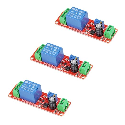 3 PCS NE555 DC 12V 0-10 Seconds Adjustable Delay Timer Relay Switch Module by VKLSVAN