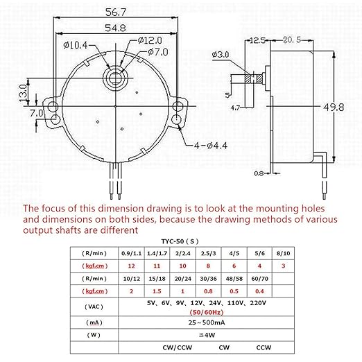 Fielect 2Pcs Synchronous Motor AC 110V 15-18RPM Turntable Motor CW/CCW - Image 6