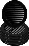 5-Pack 4" Round Air Vent Cover – Black Plastic Soffit Air Vent Deflector by HVACOV